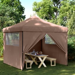 vidaXL Partytent 292 x 292 x 315 cm Bruin Oxford Stof