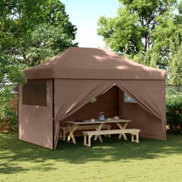 vidaXL Partytent 279 x 410 x 315 cm Bruin Oxford Stof