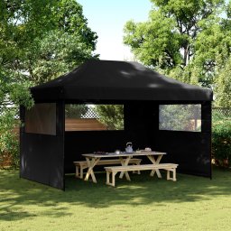 vidaXL Partytent 292 x 440 x 315 cm Zwart Oxford Stof