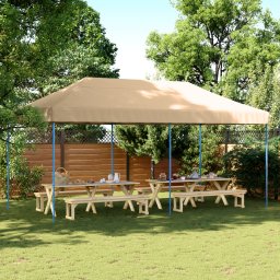 vidaXL Partytent 292 x 580 x 315 cm Beige Oxford Stof