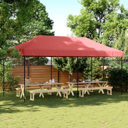 vidaXL Partytent 292 x 580 x 315 cm Bordeauxrood Oxford Stof