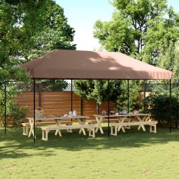 vidaXL Partytent 292 x 580 x 315 cm Bruin Oxford Stof