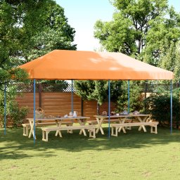 vidaXL Partytent 292 x 580 x 315 cm Oranje Oxford Stof
