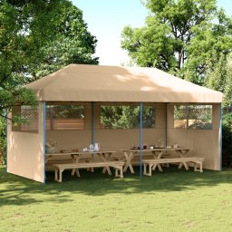 vidaXL Partytent 292 x 580 x 315 cm Beige Oxford Stof