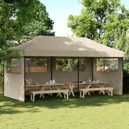 vidaXL Partytent 292 x 580 x 315 cm Taupe Oxford Stof