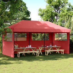 vidaXL Partytent 292 x 580 x 315 cm Bordeauxrood Oxford Stof