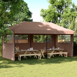 vidaXL Partytent 292 x 580 x 315 cm Bruin Oxford Stof