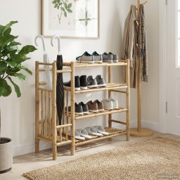 vidaXL Schoenenrek 88 x 27 x 80 cm Bamboe Naturel