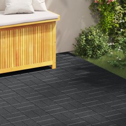 vidaXL Stapsteen 6 pcs Zwart 40,5 x 40,5 x 2 cm Rubber