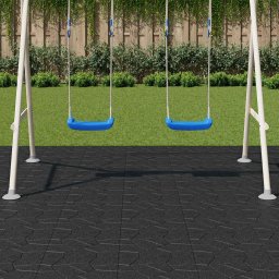 vidaXL Stapsteen 6 st Zwart 40,5 x 40,5 x 2 cm Rubber