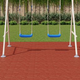 vidaXL Stapsteen 6 st Rood 40,5 x 40,5 x 2 cm Rubber