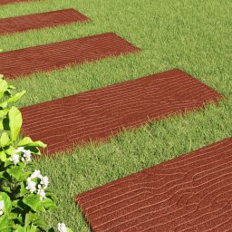 vidaXL Stapsteen 6 st Rood 60,5 x 25 x 2 cm Rubber