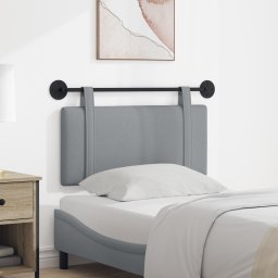 vidaXL Hangend hoofdbord Lichtgrijs Stof
