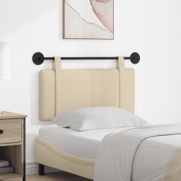 vidaXL Hangend hoofdbord Crème Stof