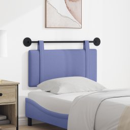 vidaXL Hangend hoofdbord Jeans Blauw Stof