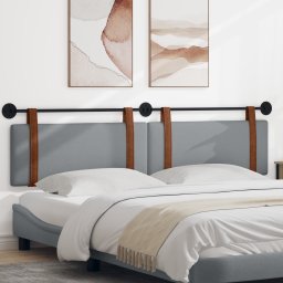 vidaXL Hangend hoofdbord Lichtgrijs Antiek PU