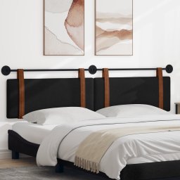 vidaXL Hangend hoofdbord Zwart Antiek PU