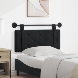 vidaXL Hangend hoofdbord Zwart Fluweel