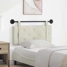 vidaXL Hangend hoofdbord Crème Fluweel