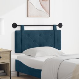 vidaXL Hangend hoofdbord Blauw Fluweel