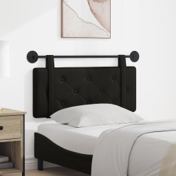 vidaXL Hangend hoofdbord Zwart Nep Leer