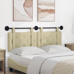 vidaXL Hangend hoofdbord Crème Kunstleer