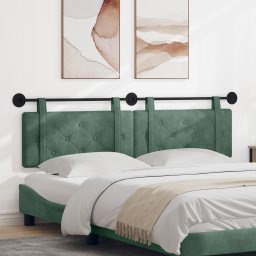 vidaXL Hangend hoofdbord Zeegroen Fluweel