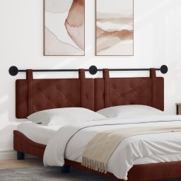 vidaXL Hangend hoofdbord Glanzend Bruin Antiek PU