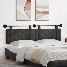vidaXL Hangend hoofdbord Zwart Antiek PU