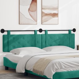 vidaXL Hangend hoofdbord Turquoise Fluweel