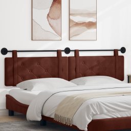 vidaXL Hangend hoofdbord Glanzend Bruin Antiek PU