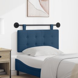 vidaXL Hangend hoofdbord Blauw Stof