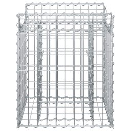 vidaXL Gabion Verhoogd Bed Zilverkleurig