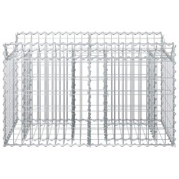 vidaXL Gabion Verhoogd Bed Zilverkleurig