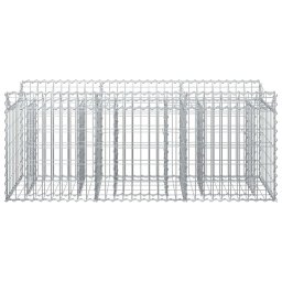vidaXL Gabion Verhoogd Bed Zilverkleurig