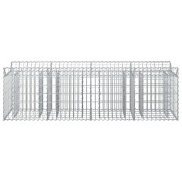 vidaXL Gabion Verhoogd Bed Zilverkleurig