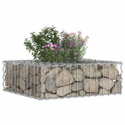 vidaXL Gabion Verhoogd Bed Zilver
