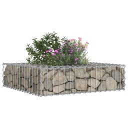 vidaXL Gabion Verhoogd Bed Zilver