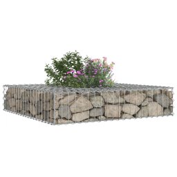 vidaXL Gabion Verhoogd Bed Zilver