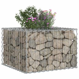 vidaXL Gabion Verhoogd Bed Zilver