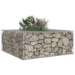 vidaXL Gabion Verhoogd Bed Zilver
