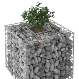 vidaXL Gabion Verhoogd Bed Zilver