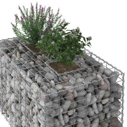 vidaXL Gabion Verhoogd Bed Zilver