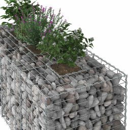 vidaXL Gabion Verhoogd Bed Zilver
