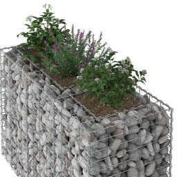 vidaXL Gabion Verhoogd Bed Zilver
