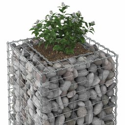 vidaXL Gabion Verhoogd Bed Zilver