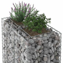 vidaXL Gabion Verhoogd Bed Zilver