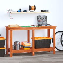 vidaXL Werkbank Waskleur Bruin 140 x 50 x 80 cm Massief grenenhout