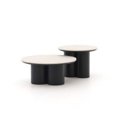 + 15% kassakorting | Apple Bee Tonga bijzet tuintafelset ø 80cm (h: 36cm)/ø 60cm (h: 44cm) - Laagste prijsgarantie!