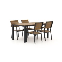 + 15% kassakorting | Bellagio Fidenza 160cm dining tuinset 5-delig stapelbaar - Laagste prijsgarantie!
